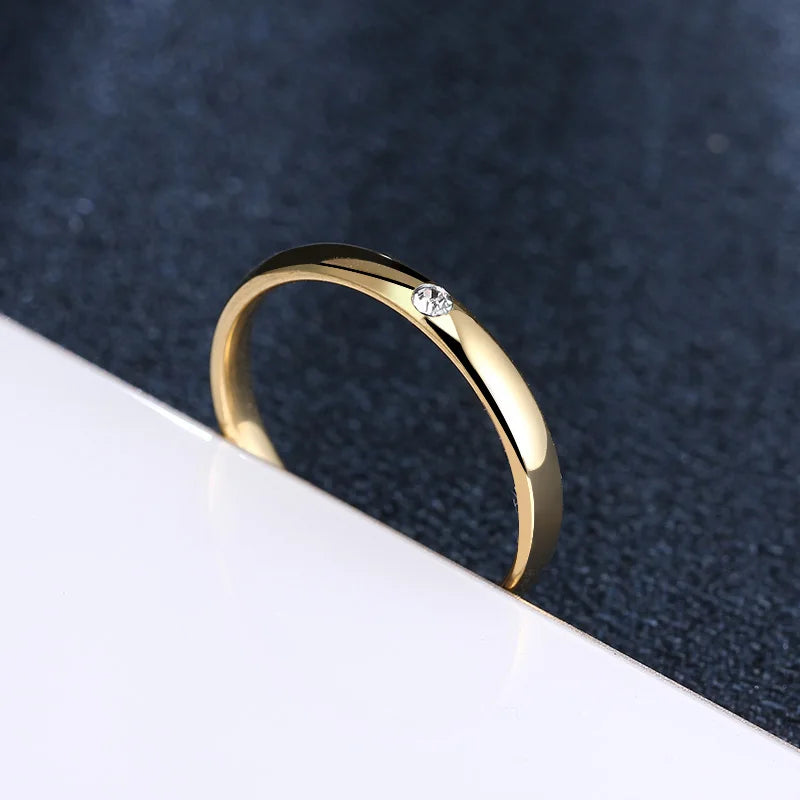 Simple Zircon Steel Ring