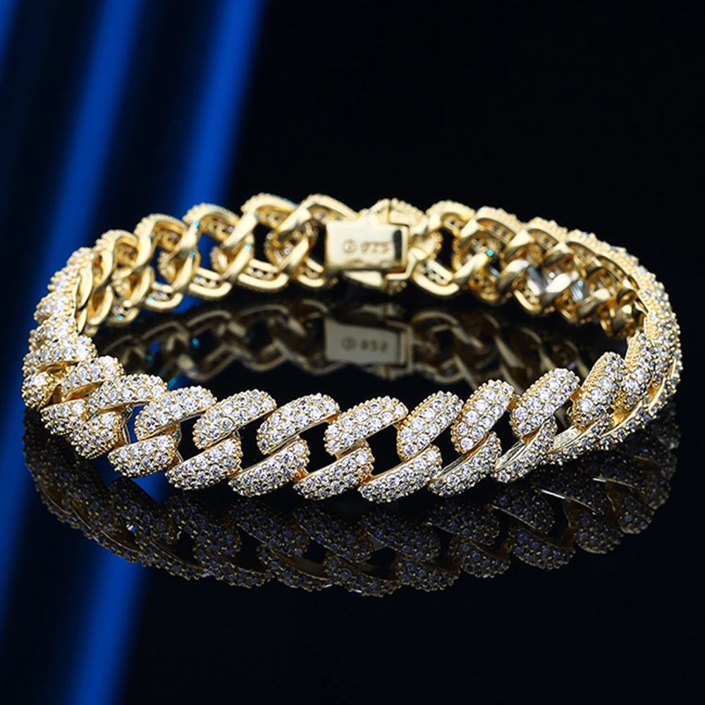 Silver Diamond Cuban Bracelet