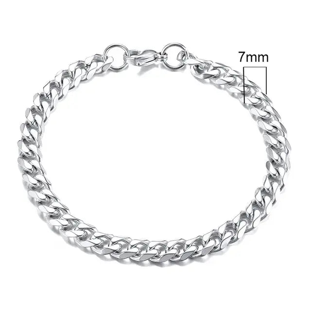 Men's Stainless Steel Miami Curb Chain Bracelet