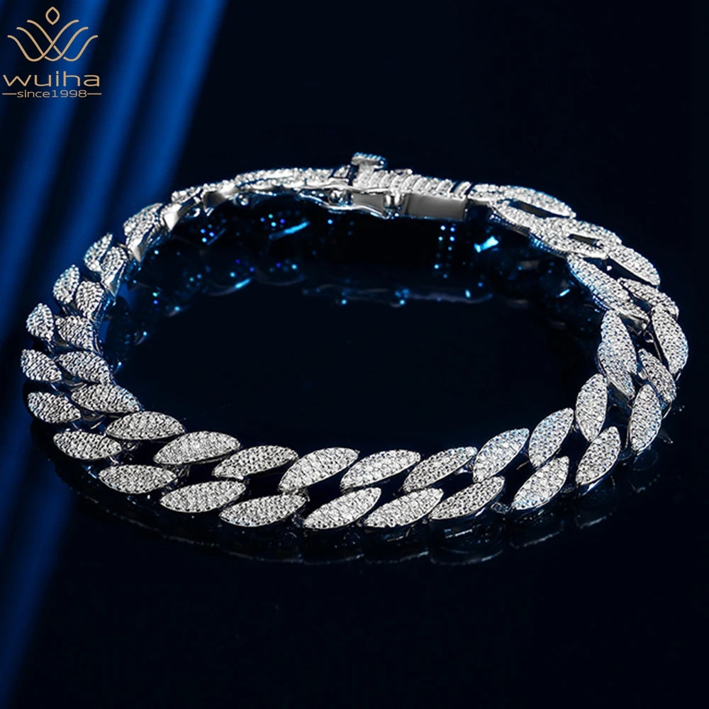 Silver Diamond Cuban Bracelet