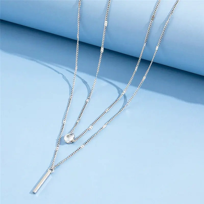 Square Crystal Necklace Set For Women