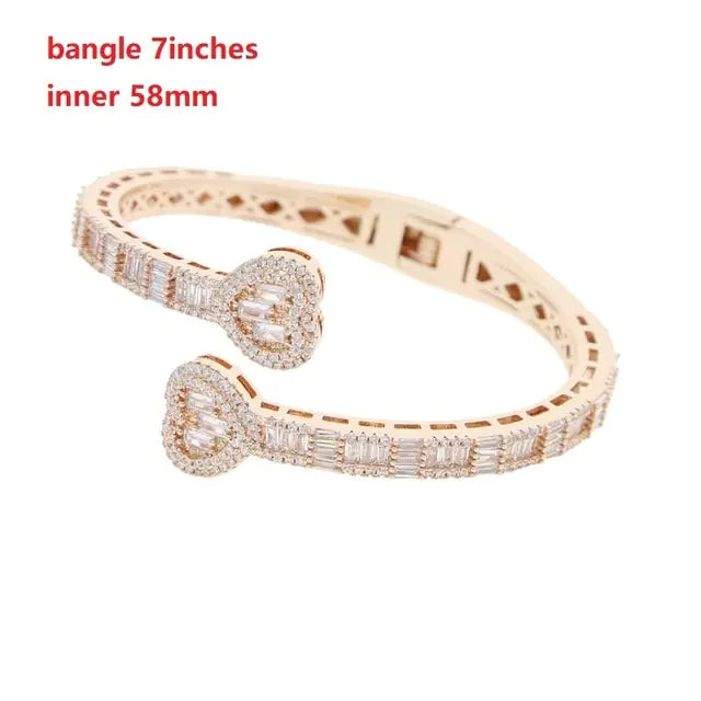 Women's Iced Out Heart Shaped Bangle