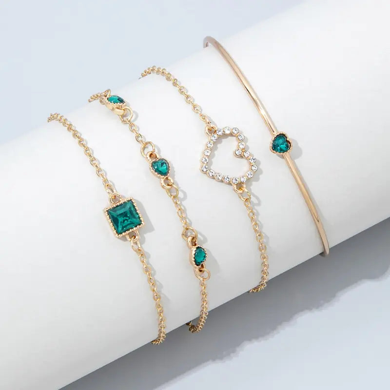 Women's Inlaid Bracelet Jewelry Set