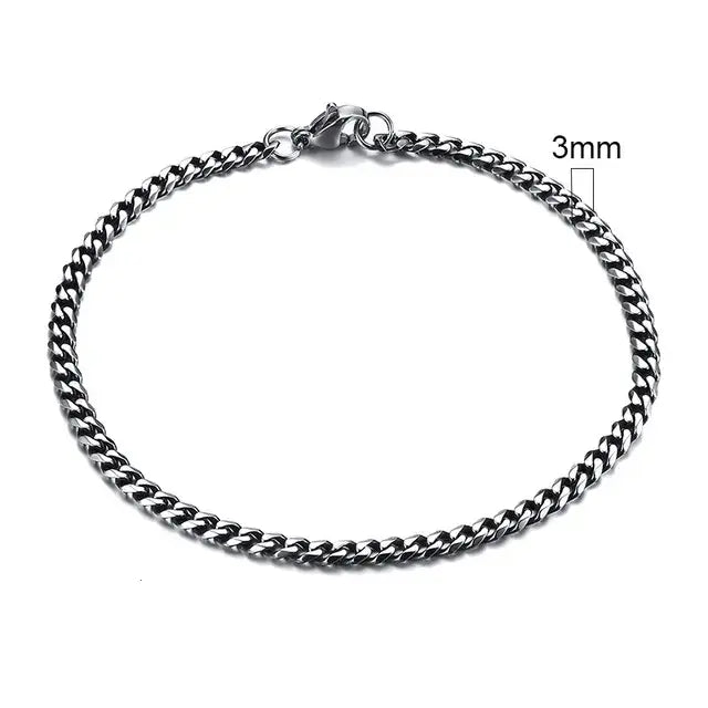 Men's Stainless Steel Miami Curb Chain Bracelet