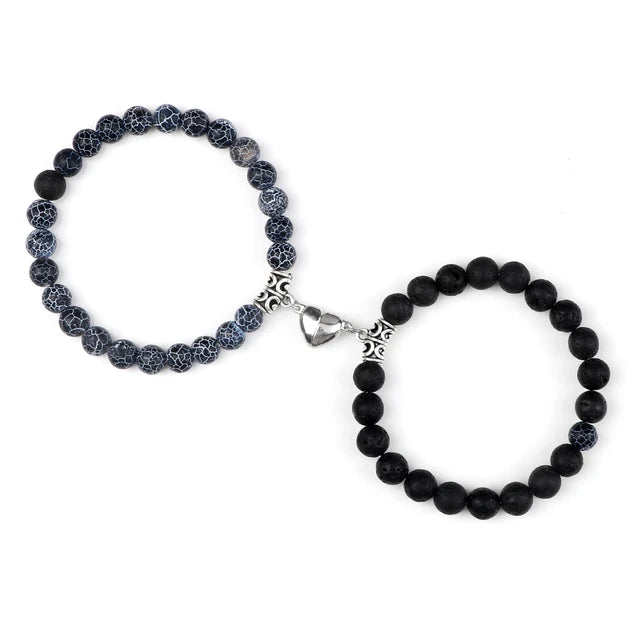 2-Piece Natural Stone Bead Bracelet Set