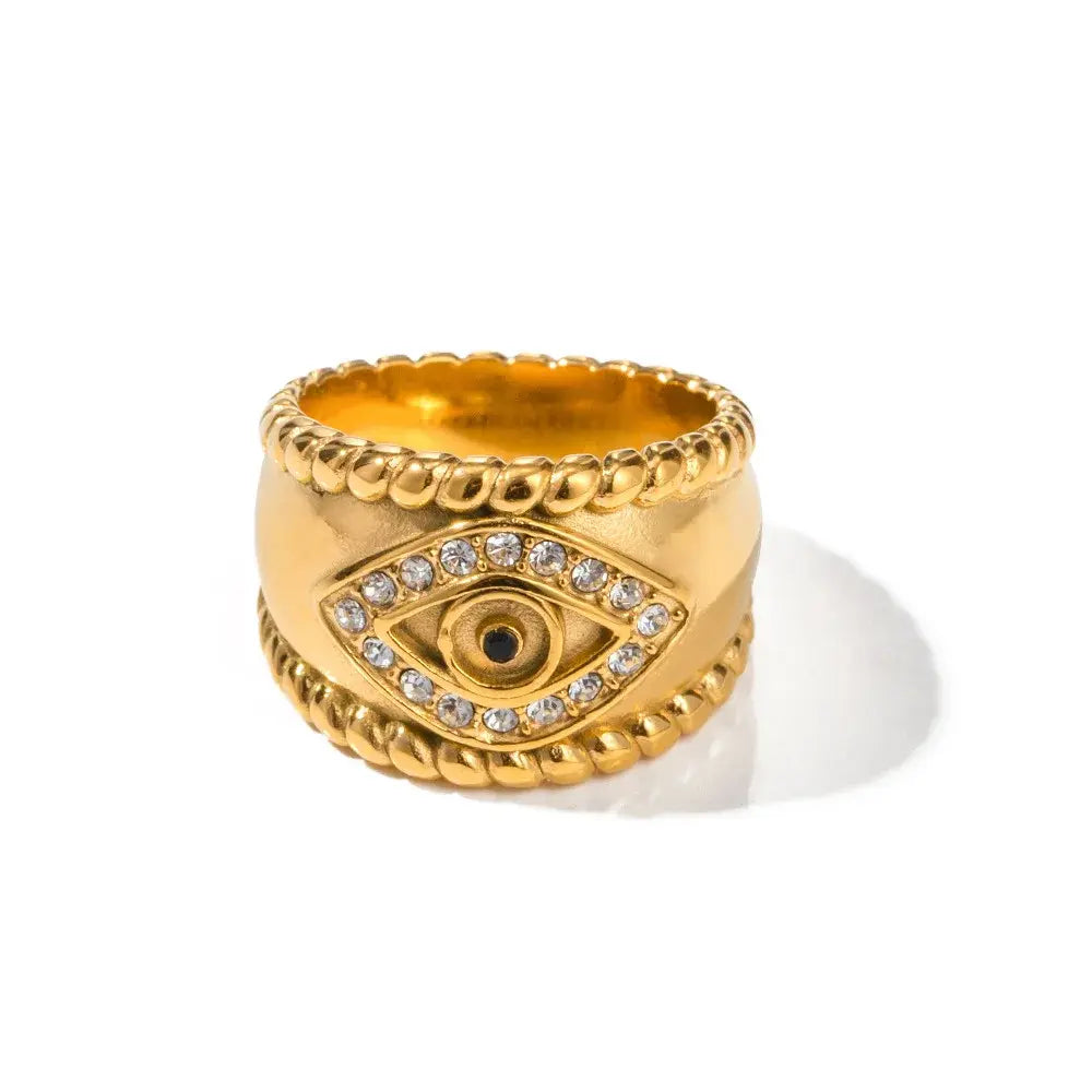 Women's Gold Plated Devil's Eye Ring