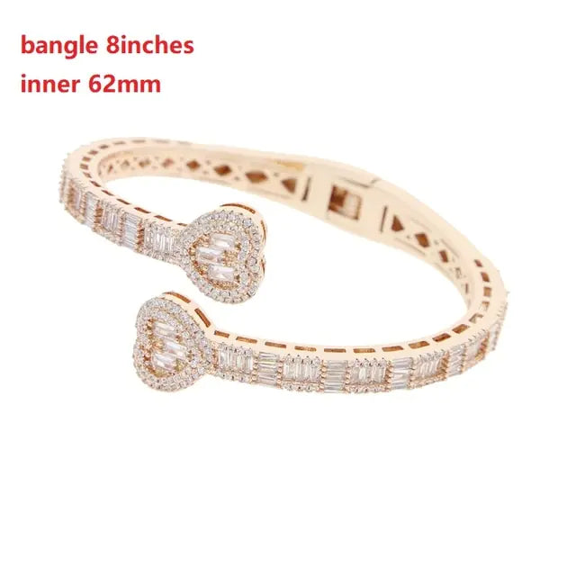 Women's Iced Out Heart Shaped Bangle