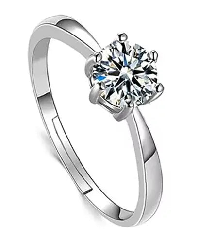 Women's Silver Shining Crystal Ring