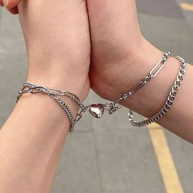 Magnetic Heart Couple Bracelet Set