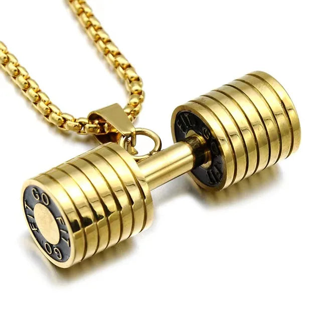 Barbell Dumbbell Gym Necklace