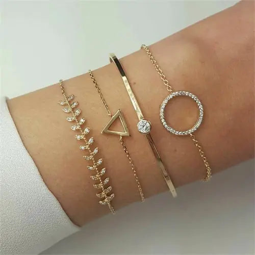 Women's Crystal Alloy Bracelet Set