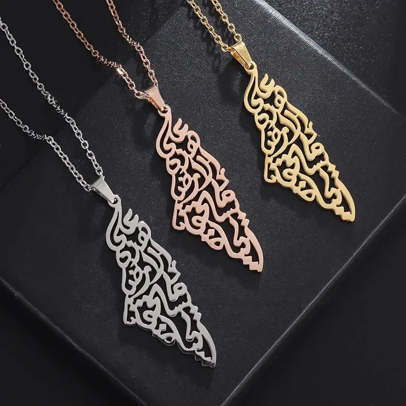 Stainless Steel Palestine Pendant Necklace