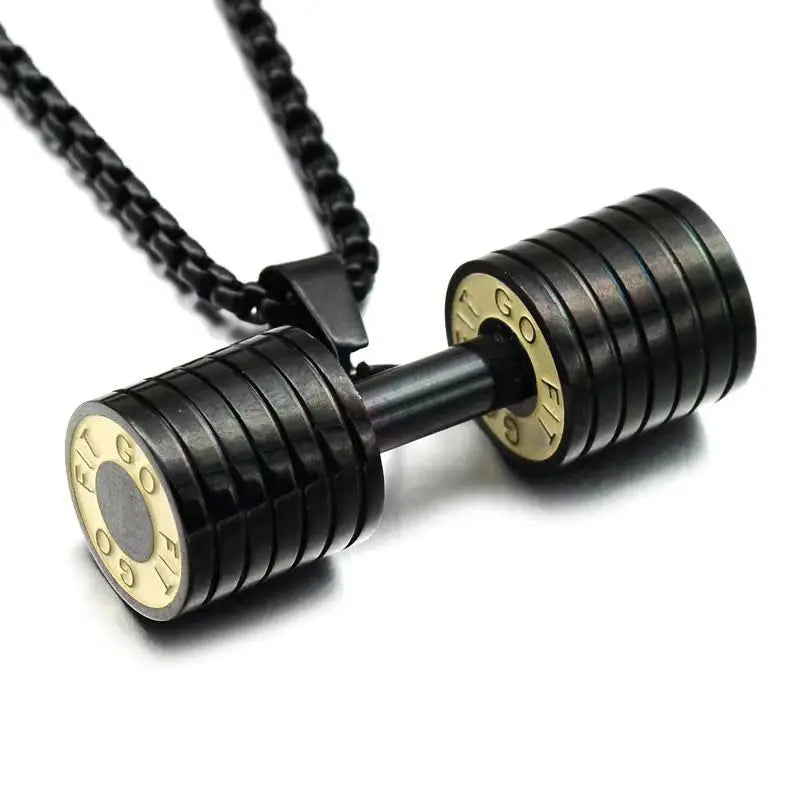 Barbell Dumbbell Gym Necklace