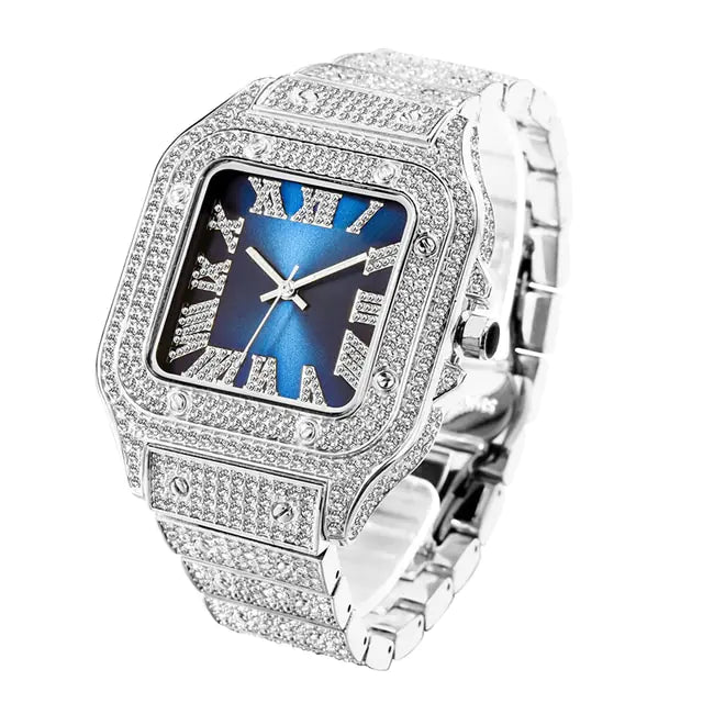 Men's Iced Out Rhinestone Quartz Watch