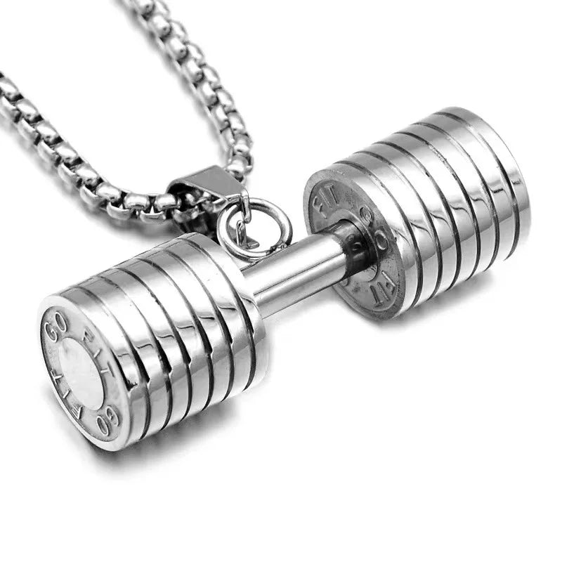 Barbell Dumbbell Gym Necklace