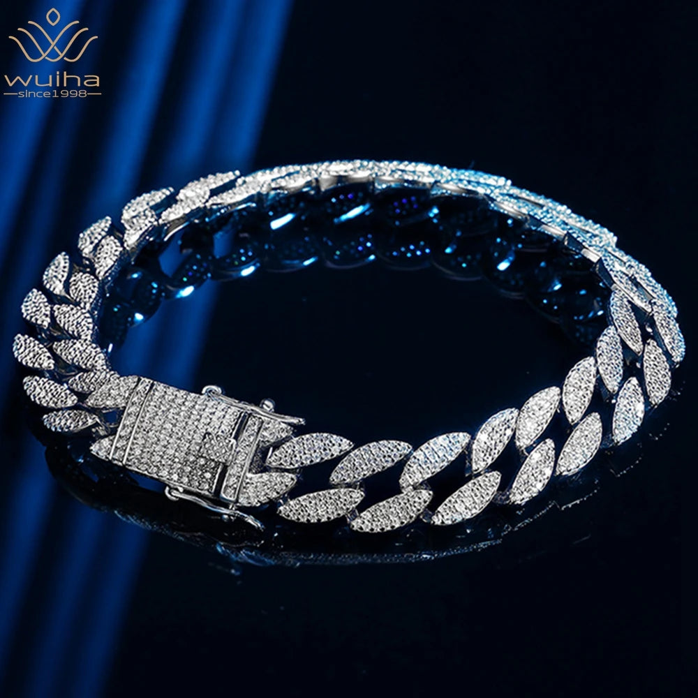 Silver Diamond Cuban Bracelet