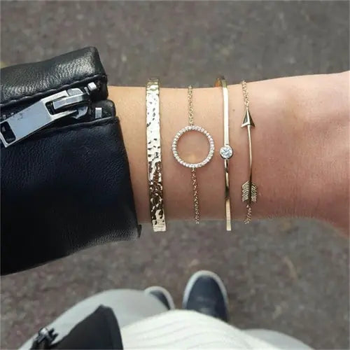 Women's Crystal Alloy Bracelet Set