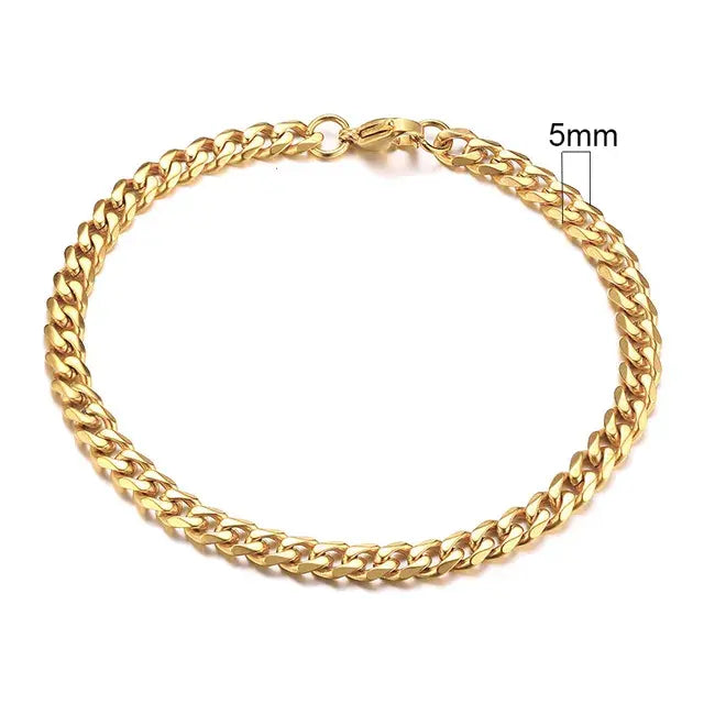 Men's Stainless Steel Miami Curb Chain Bracelet