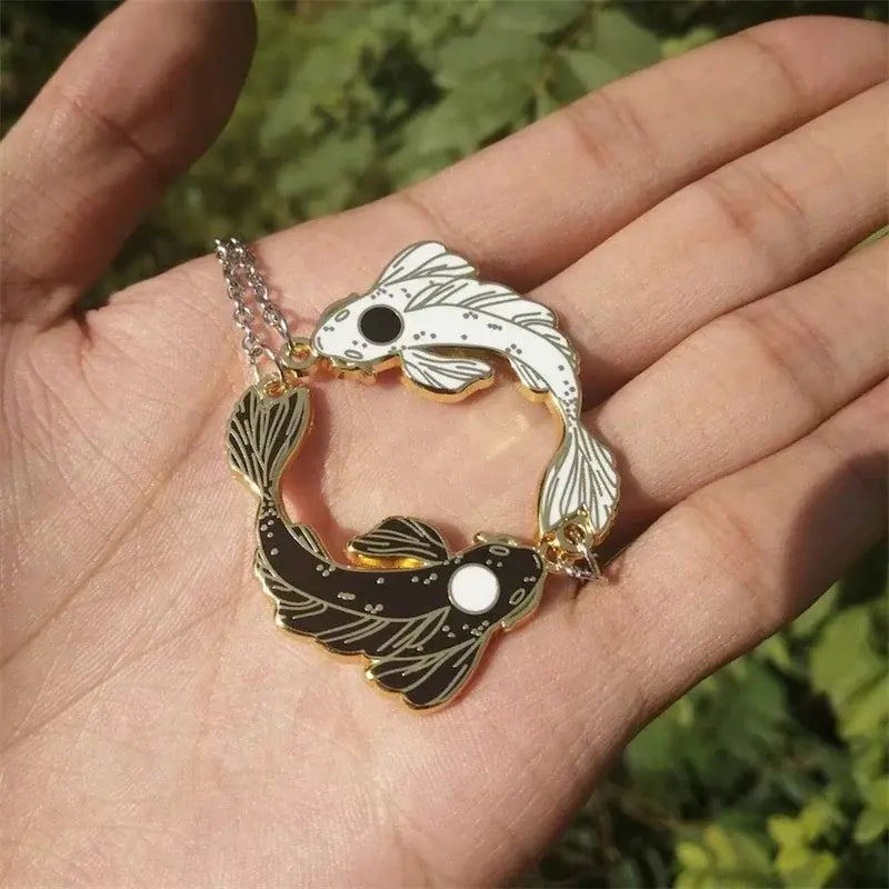 Koi and Carp Fish Pendant Necklace