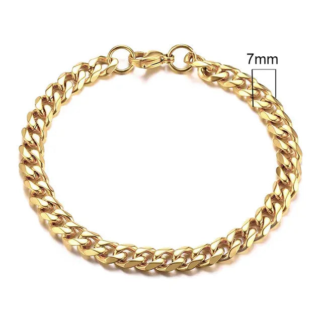 Men's Stainless Steel Miami Curb Chain Bracelet