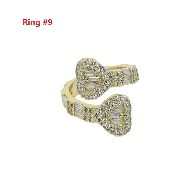 Women's Iced Out Heart Shaped Bangle