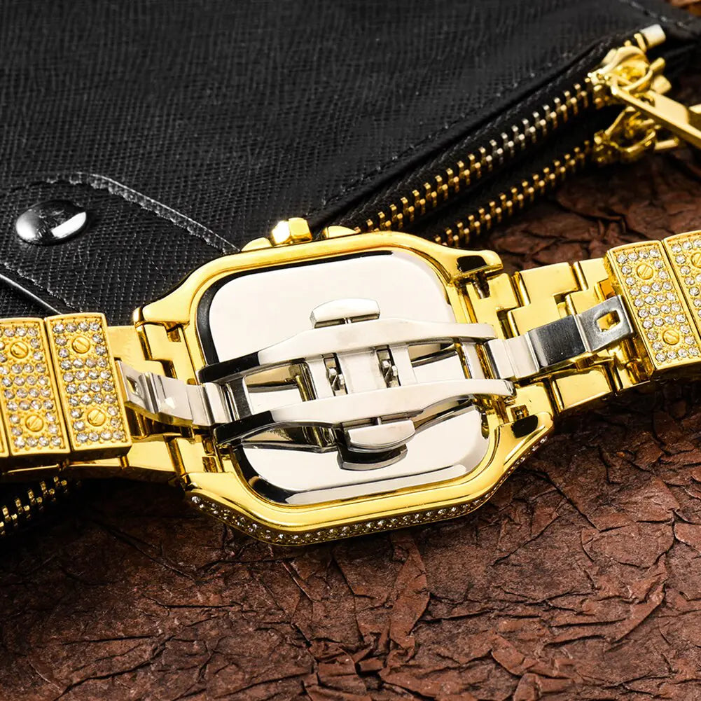 Men's Iced Out Rhinestone Quartz Watch