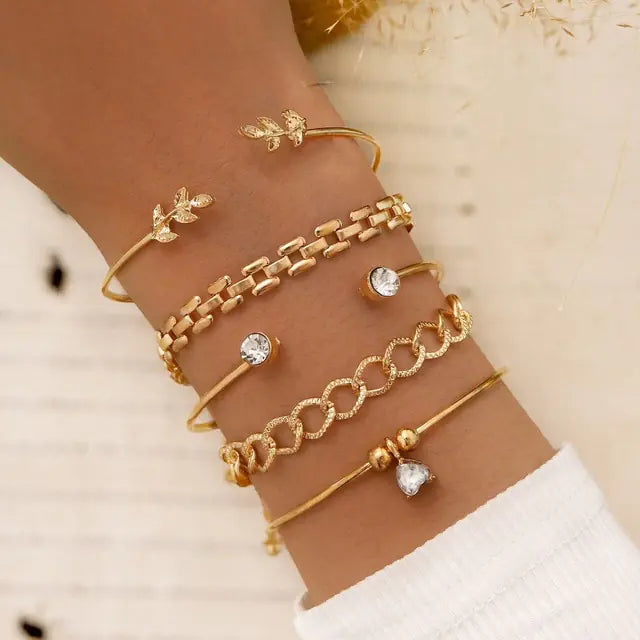 Women's Inlaid Bracelet Jewelry Set