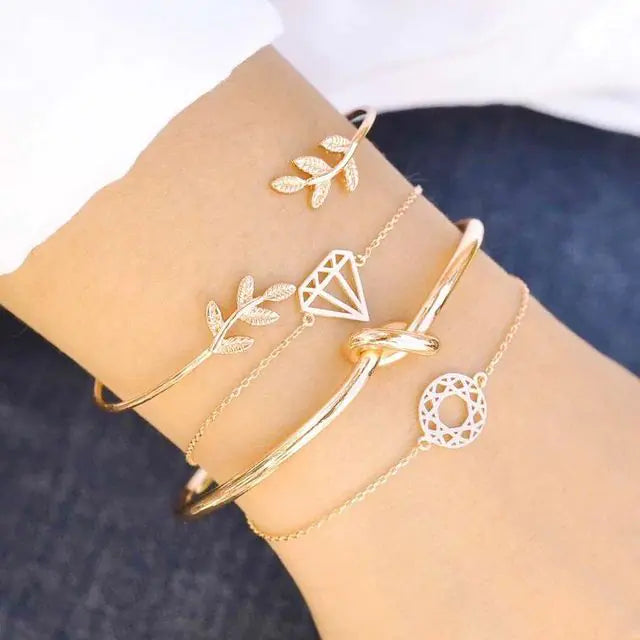 Women's Inlaid Bracelet Jewelry Set