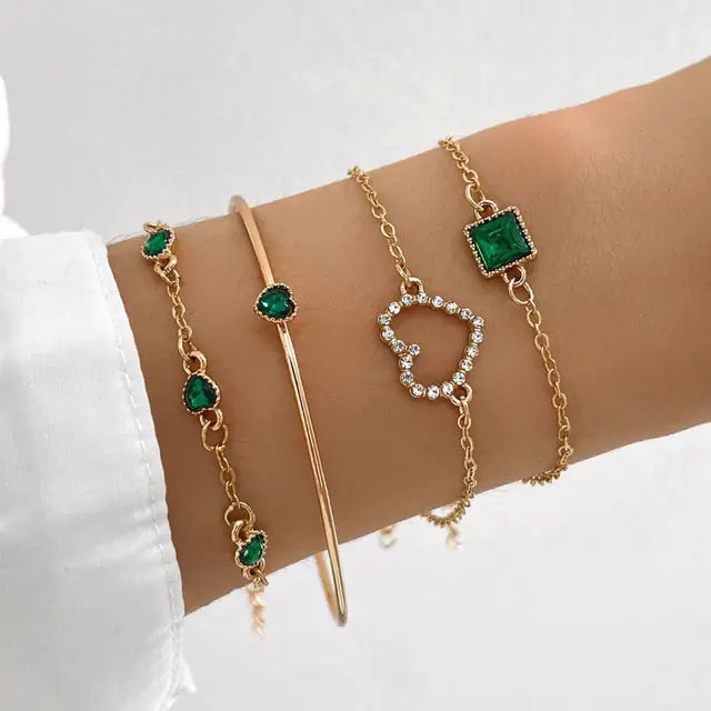 Women's Inlaid Bracelet Jewelry Set