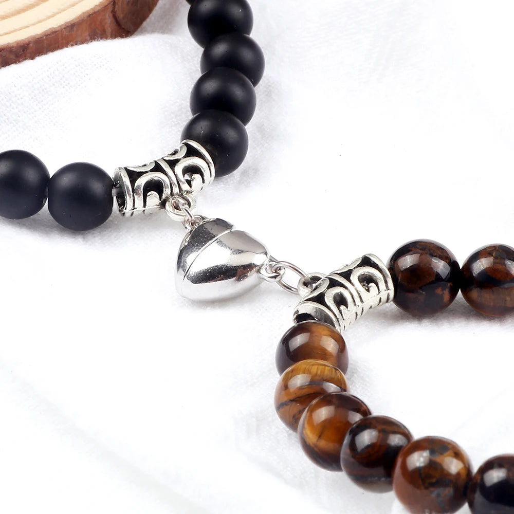 2-Piece Natural Stone Bead Bracelet Set