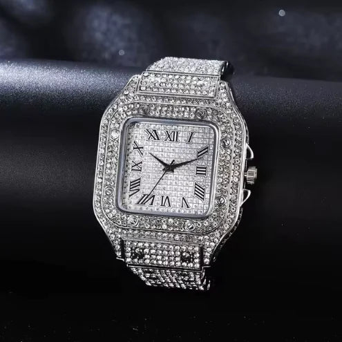 Iced Moissanite Bust Down Watch